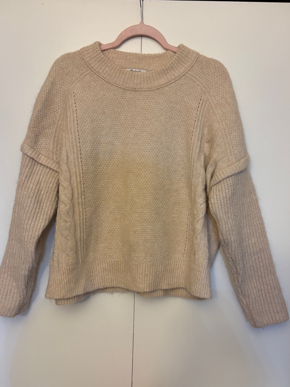 Madewell cable Havener Pullover Sweater size M